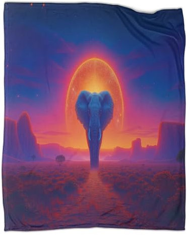 Elefant Kuscheldecke 60x80inch(150x200cm),weich & Warm,extra Flauschig Als Sofadecke Wildtiere Wohndecke Yogadecke Tagesdecke,Plüsch Sofaüberwurf