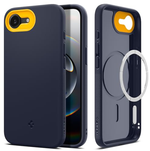 Spigen Nano Pop MagFit Case for iPhone 17e / 16e, MagSafe Compatible Phone Cover [Stylish Two-Tone Accent] [Military-Grade Drop Protection] - Blueberry Navy