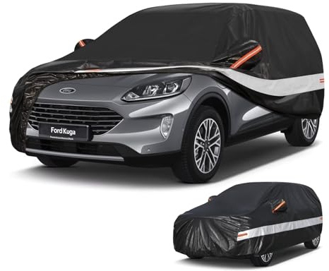 Holthly 10 strati Telo Copriauto SUV per Ford Kuga(2012-2025),100% copertura auto impermeabile,Telo Copri Auto per Esterno,impermeabile,protezione UV,antivento,antipolvere