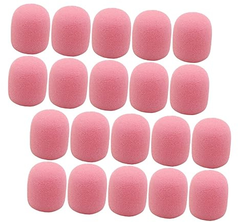 BIUDECO 20 Stück Rosa Mikrofon Schwammüberzüge aus Schaumstoff Schutz vor Feuchtigkeit und Schmutz Ersatz für Alte oder Defekte Abdeckung für Headset und Ansteckmikrofon
