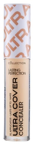 Collection Cosmetics Lasting Perfection Ultra Cover Concealer, Up to 16hr Wear, XL Applicator, Cashew Warm, 5.5ml