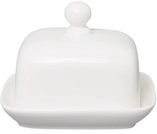 Beurrier Beurrier carré, plateau à beurre bombé en porcelaine blanche, plateau de rangement for le stockage du serveur de fromage, réservoir d'étanchéité au beurre de 10,5 pouces Accessoire de cuisine