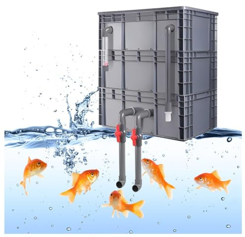 GZHERVICES Filtro De Acuario, Filtro De Caja De Volumen Grande con Cascada Y Flujo De Agua Ajustable, De Circulación De Agua Externo DIY para Peceras, Estanques(23.62x15.74x25.98in)