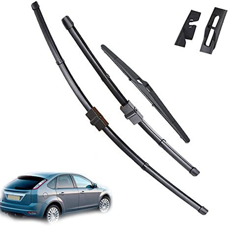 Set di spazzole tergicristallo Anteriori e Posteriori da 26'', 17'' e 14'' per Ford Focus 2 2005, 2006, 2007, 2008, 2009, 2010 e 2011.