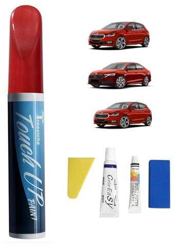 Treesiche Lackstift Autolack Reparaturset für Skoda, Kratzer Reparatur für Skoda, Auto Kratzer Reparatur Stift für Autos Reparaturwerkzeug für Skoda Zubehör, Corrida-Rot (8T/LF3K)