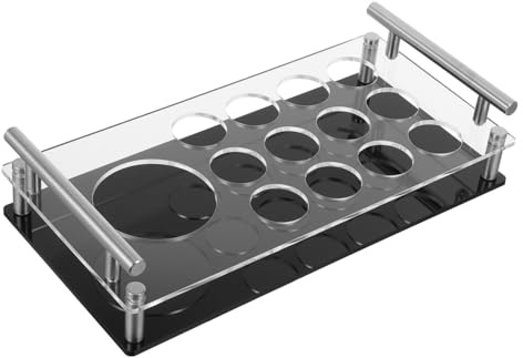 QUMIIRITY Support Verres à Liqueur Acrylique Organisateur de Verres à Shots avec Distributeur pour Bar Maison Fête