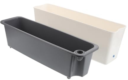 VICASKY Fioriera Rettangolare in Plastica per Balcone con Serbatoio Dacqua Versatile per Erbe e Verdure per Giardinaggio Principianti e Esperti