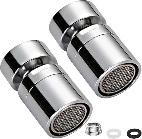 Aeratore Rubinetto Girevole 360° con Adattatore M22/M24 – Rompigetto Antischizzo, Filtro Multistrato in Ottone Cromato, Risparmio Idrico