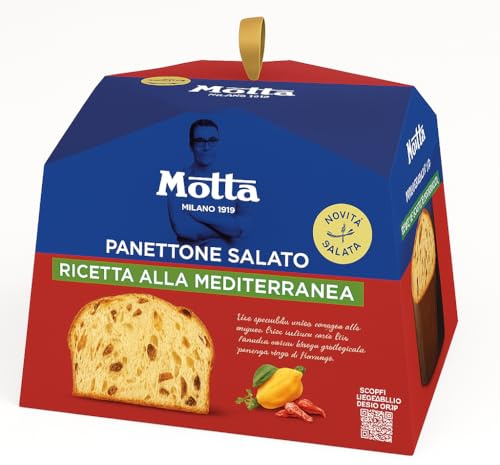 Panettone Salato Ricetta alla Mediterranea – Senza Uvetta con Canditi di Limone, Pomodori Secchi, Origano e Finocchio – Lievitazione Naturale Per Motta 450gr