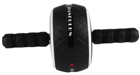 TOPBATHY Abdominal Roller Weiß Fitnessgerät für Zuhause Anti rutsch Bauchtrainer mit Griff für Effektives Bauchmuskeltraining Platzsparend Geeignet für Männer und Frauen Einfach zu