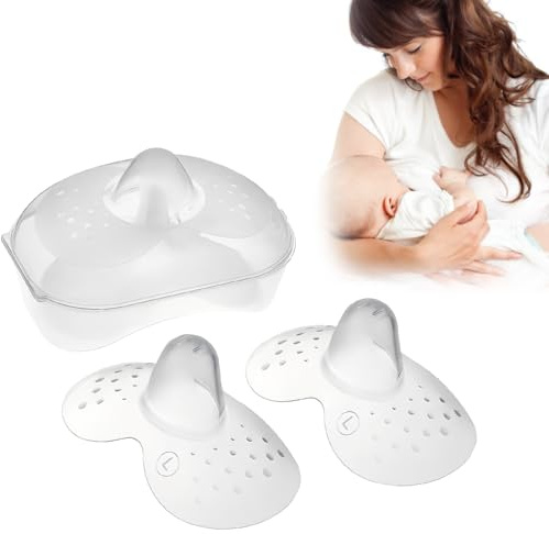 THQAE 4 Pcs Stillhütchen Mam Und Etui, Stillhütchen L, Stillhütchen, mam stillhütchen L, stillhütchen mam L, Mam Stillhütchen Größe, mam stillhütchen größe L, Für Maximalen Hautkontakt Zwischen Mutter