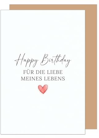 Edition Seidel Premium Glückwunschkarte zum Geburtstag mit Umschlag. Grußkarte Karte Geburtstagskarte für die Liebe meines Lebens Mann Frau Partner Verbundenheit Schlicht Elegant (G3936 SW026)
