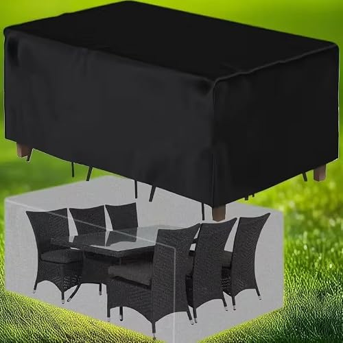 Copertura per Mobili Da Giardino Impermeabile 130x75x110cm/LxPxA Telo Copri Tavolo Esterno Impermeabile,Copritavolo Da Esterno Rettangolare,Tessuto Oxford Antivento Per Tavoli e Sedie da Cortile