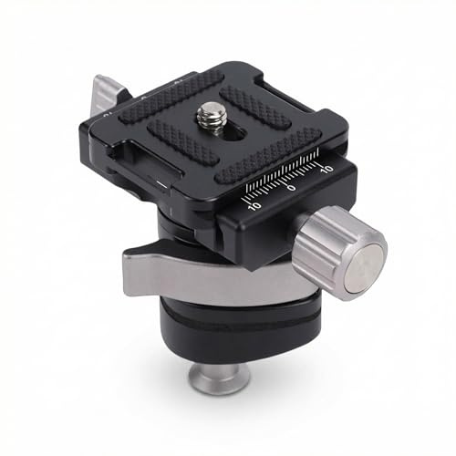 Sxhlseller Mini Rotule avec Charge de 6 Kg, Support de Rotule Rotatif à 360°, Verrouillage à Une Main et Niveau à Bulle pour Trépied de Voyage, Appareil Photo sans Miroir et Smartphone