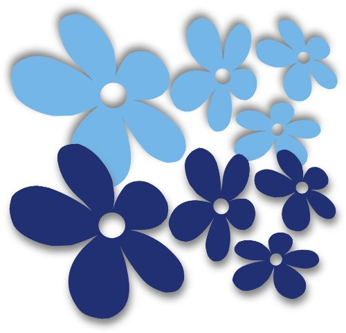 Waschstrassenfest Autoaufkleber Blumen - Mixed Flower 3 licht/ blau - oder Wandtattoo selbstklebende Aufkleber fürs Auto, Blumensticker Wandsticker Out- & Indoor, Wandbild & Fensterbild wählen Sie aus 32 Farben!