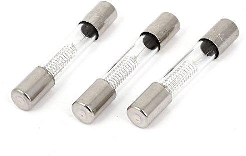 sourcing map Vidrio Tubo Fusible 0.85A 5kV 6mm x 40mm 3Uds para Microondas Horno (Paquete 3)