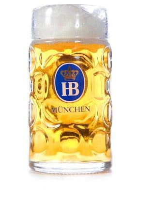1 Liter HB Hofbrauhaus Munchen Dimpled Glass Beer Stein