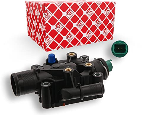 febi bilstein 34977 Thermostatgehäuse mit Temperaturschalter, 1 Stück | Kompatibel mit: CITROËN BERLINGO / BERLINGO FIRST Kasten/Großraumlimousine, BERLINGO Kasten/Großraumlimousine
