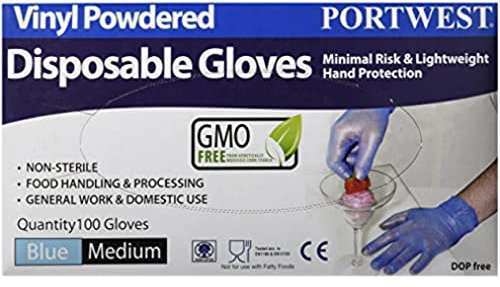 Portwest A900 Gants à usage unique Vinyle Poudrés Incolore, L