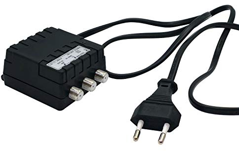 AL200/2 - Alimentatore per Amplificatore Antenna TV, Alimentatore 2 Uscite, Alimentatore 12 Volts 200 mA, Connettore EFFE, Progettato in Italia, Made in P.R.C.