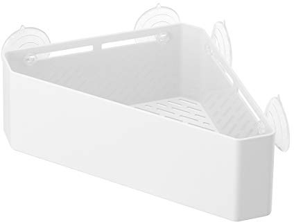 YAMAZAKI 4716 TOWER Corner Shelf, white, ABS Resin, 33 x 18.5 x 10 cm