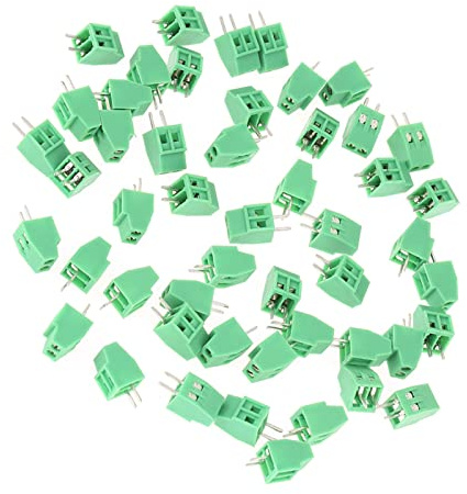 Connettore universale FTVOGUE 50pcs/set 2 pin 2.54mm passo verde PCB universale morsettiera a vite