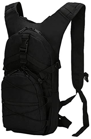 Kaiyei Militär Bike Rucksack 15L Camouflage Casual Wasserdicht Mehrfachtasche Dauerhaft Taktische Sport Reisen Trekking Wanderrucksack Klein Tasche Herren Damen Army Backpack Schwarz