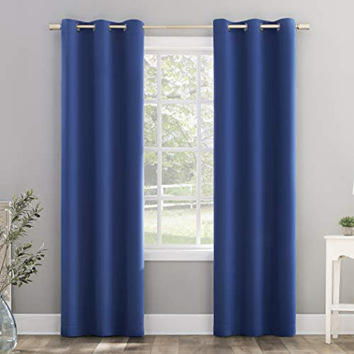 Sun Zero Riley Kids Bedroom Blackout Grommet Curtain Panel, 40 x 63, Classic Blue