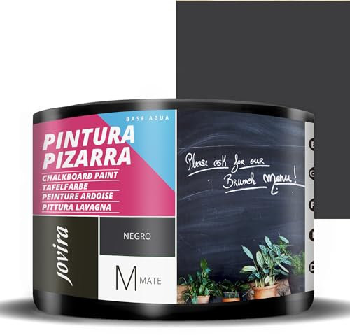 JOVIRA PINTURAS Vernice Lavagna. Per dipingere, disegnare e scrivere con il gesso sulle pareti. (375 Millilitri, Nero)