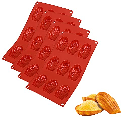 Opaltool Silicone Madeleine Pan, 9 Cavity Nonstick Madeleine Mold, Set of 3 Shell Madeleine Silicone Moulds for Chocolate DIY Cookies Baking