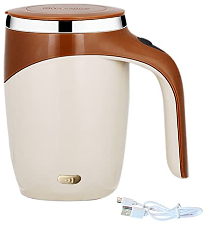 DERCLIVE 380ml Self Stirring Coffee Mug USB Rechargeable Auto Magnetic Self Mixing Cup Hot Drink Mixer