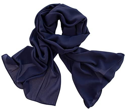 DOLCE ABBRACCIO by RiemTEX Damen Schal Tuch Stola elegante Schals und Tücher Verona aus Chiffon (Dunkelblau)