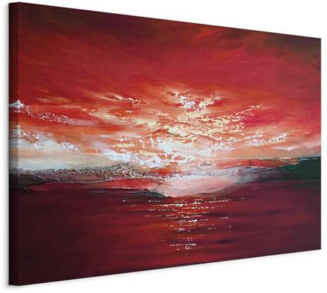 artgeist Acoustic Canvas Wall Art Print Red Abstract 35x24 in - 1pcs Picture with Acoustic Foam Sound Print Artwork Room Acoustics Soundproofing Paint Stains Colorful Like Painted a-A-10396-b-a