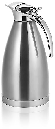 Bouteille D'eau Isotherme en Acier Inoxydable, Tasse à Eau Isolée Sous Vide à Double Paroi en Acier Inoxydable, Bouteille en Métal étanche(2L-Poignée en plastique de type A couleur naturelle)