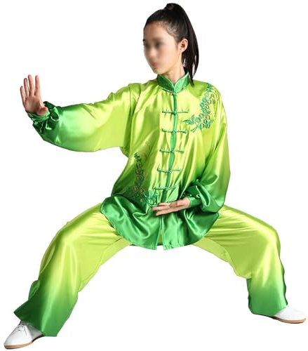 JOSBY Damen-Kampfsportbekleidung, traditionelle chinesische Uniformen für Tai Chi und Wing Chun, leichte Anzüge für Meditation und Qigong, bestickte Performance-Kleidung, Gruppen-Performance-Kleidung