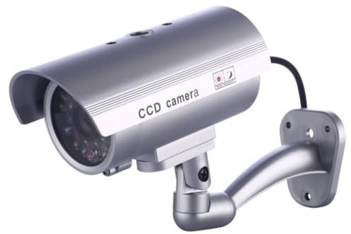 ulafbwur Fake Surveillance Camera Lightweight Dummy Imitation CCTV Security Camera Protective Effective Silver