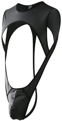 JPXJGT Bodysuit Hombre Mono Erótico Sexy Chaleco Ropa Interior T-Back Tanga (Black,L)