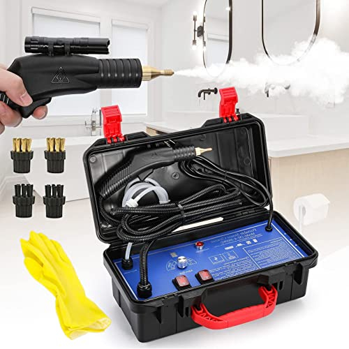 emobwdy Pulitore A Vapore Ad Alta Pressione, 3200 Wmacchina per Pulizia A Vapore-Acqua Fredda E Riscaldamento/5,0 Bar Pressione di Vapore,per Cucina Mobili da Bagno Auto,Black