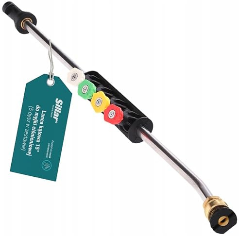 Sillar Hochdruckreiniger Lanze Mit 5 Einstellbar Spritzdüsen Für Hochdruckreiniger | Mehrfarbige Düsen 1/4 Schnellkupplung und Hochdruckreiniger Pistole auf BAYONET, kompatibel mit KÄRCHER K2-K7