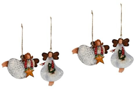 IMIKEYA 4 Stück Anhänger für Weihnachtsdekoration weihnachtsengel Figuren engelfiguren Weihnachten Weihnachtsbaum hängende Dekoration Weihnachtsengel Anhänger Weihnachtsdekorationen Eisen