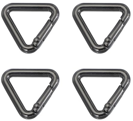 PATIKIL 0.65 Anello a Triangolo, 4pz Fibbia a Molla in Metallo Anelli a Scatto Trigger Portachiavi Fibbia per Cinture Fai da Te Borse Borsa a Mano, Grigio Scuro
