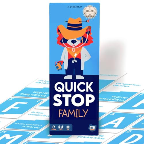 Quickstop Family - Juegos de Mesa en Familia - Dinámico y Divertido para Niños y Adultos a Partir de 6 años - Entretenimiento Familiar sin Pantallas - Regalo Original para Padres y Niños
