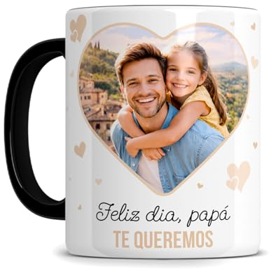 Taza Personalizada con foto y texto, Regalo dia de la Madre, Regalos Originales para Mujer, Regalo Mama Cumpleaños - taza corazón - Cerámica