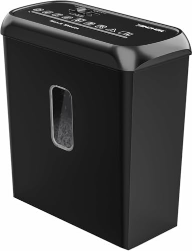 Aktenvernicht Kreuzschnitt, Papier Schredder 6 Blat, Aktenvernichter mit Kreuzschnitt und Kreditkartenvernichter für zu Hause Office, Tragbarer Griff mit 11L Abfallbehälter