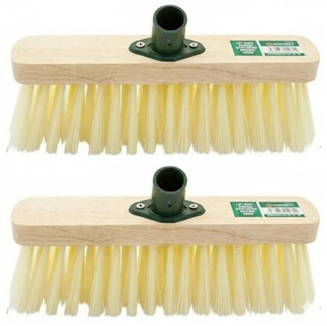YSAMAX Floor Scrub Brush Head, Durable Construction, Stiff Synthetic Bristles, Suitable for Indoor & Outdoor Cleaning, Easy to Use, Ideal for Decks, Patios & Garage Floors, Pack Of 2