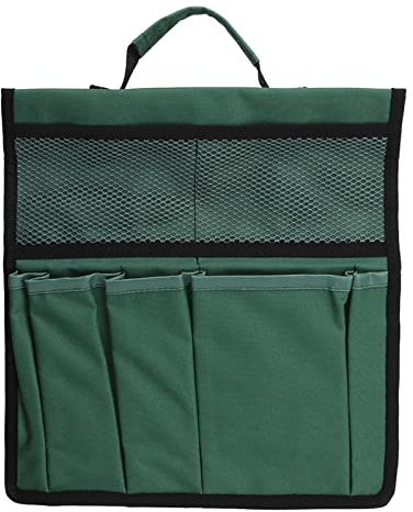 MIMEITOPA Borsa porta attrezzi da giardino in tessuto Oxford 600D, pieghevole e portatile, con molteplici tasche, ideale per il giardino esterno. (Verde nerastro)