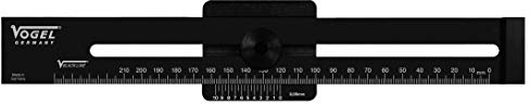 Vogel Germany Streichmaß, Anschlaglineal, Dur-Aluminium, BLACK-LINE (Messbereich 300 mm, Ablesung 0.05 mm, 400 x 60 x 16 mm) 336233