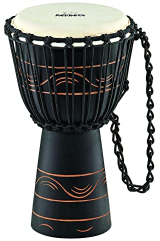 Nino Percussion Moon Rhythm Djembe - Großes Musikinstrument für Kinder ab 4 Jahren - Durchmesser 8 Zoll - Mahagoni, Natur (NINO-ADJ4-S)