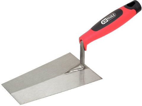 KS Tools 144.0223 Cazzuola per Stuccatura, 200 mm, a Punta Squadrata, Impugnatura Bi-Componente