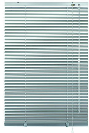 Gardinia Alu-Jalousie, Sicht-, Licht- und Blendschutz, Wand- und Deckenmontage, Alle Montage-Teile inklusive, Aluminium-Jalousie, Silber, 100 x 140 cm (BxH), 33837